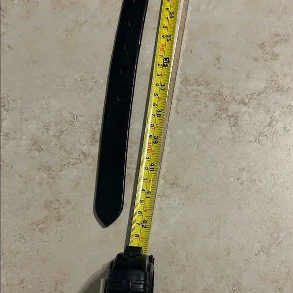 Black Leather Men's Belt - Picture 5 of 5